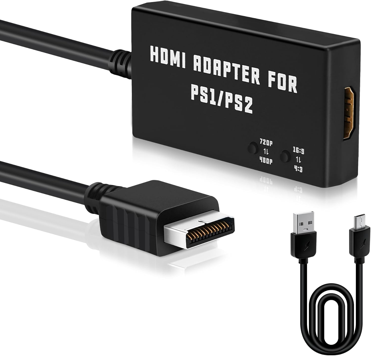 Mcbazel PS1/PS2 To HDMI Adapter,Multifunctional HDTV HDMI Cable Adapter for PS1/PS2/PS One