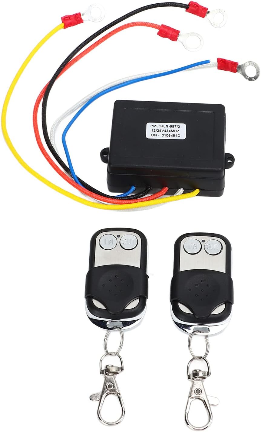 KIMISS Winch Wireless Remote, 12V 24V Wireless Winch Remote Control Switch Receiver Kit Universal for Truck ATV SUV