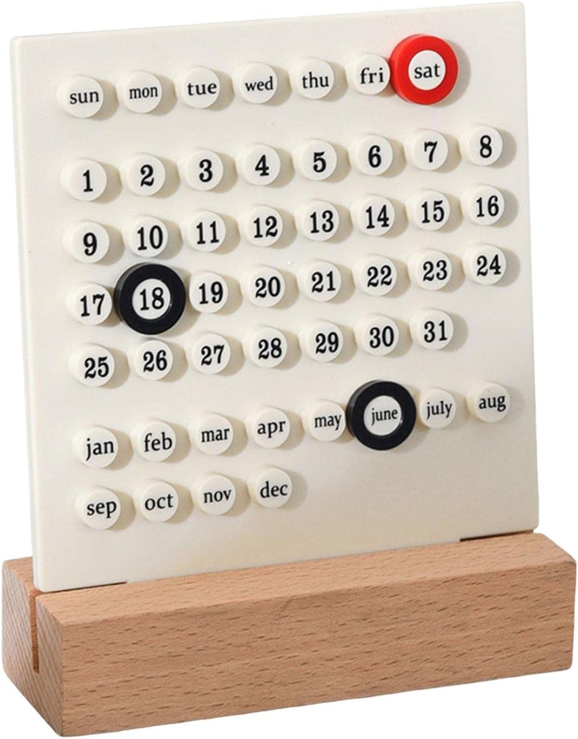 MagiDeal Perpetual Calendar Date Handmade DIY Ornaments Desk Calendar for Office Supplies Home Kitchen Decor, White