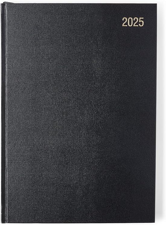 Letts of London Standard A4 day to a page 2025 diary - black