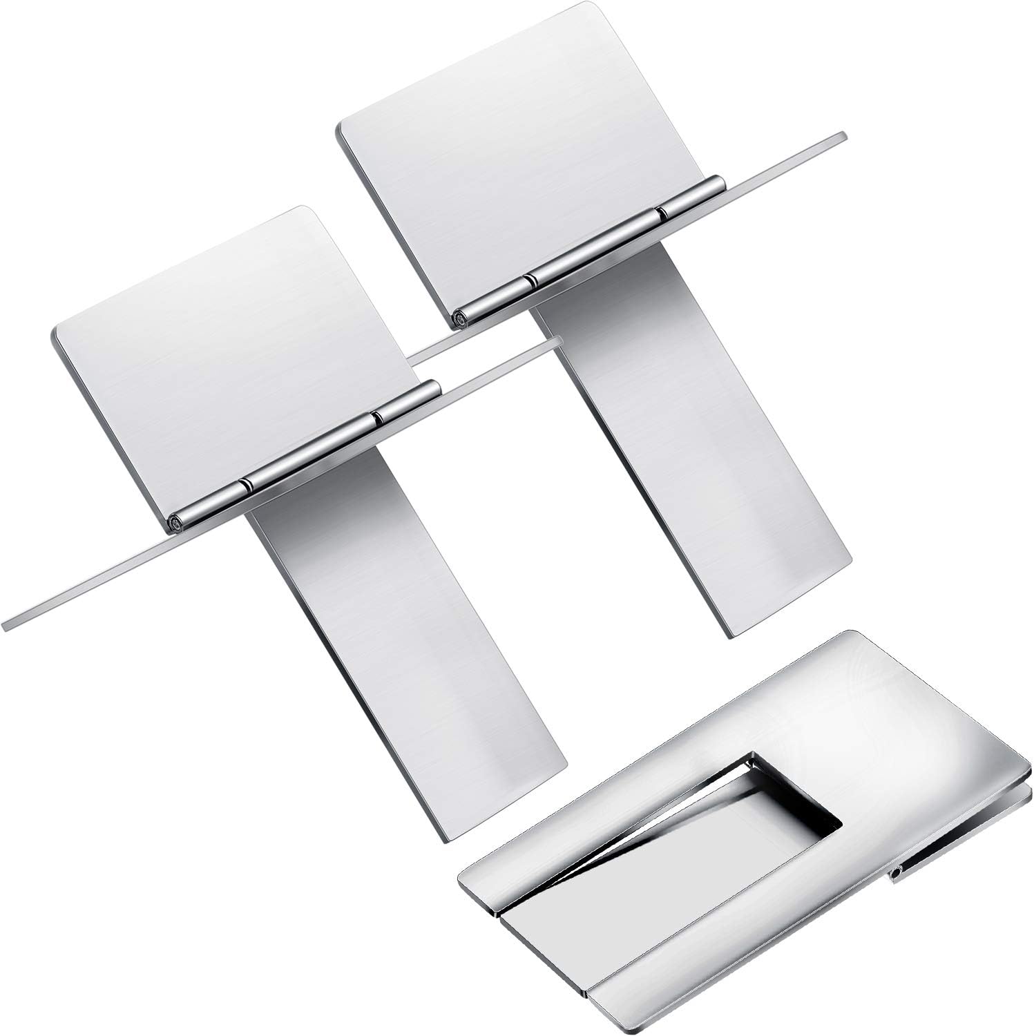 3 Pieces Stainless Steel Foldable Cigar Holder Cigarette Display Shelf Cigar Stand Rack for Cigarette Father's Day Supplies, Silver