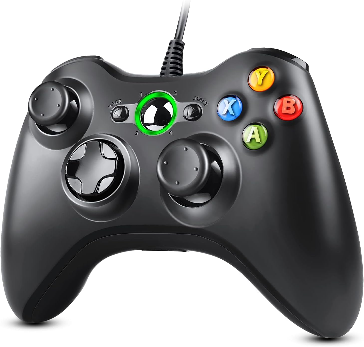 Zexrow Xbox 360 Wired Controller, PC Controller Joystick Gamepad for Xbox 360 & Windows Vista /7/8/10/XP with USB Cable, Plug & Play Ergonomic Design PC Gaming Pad for Retro Games