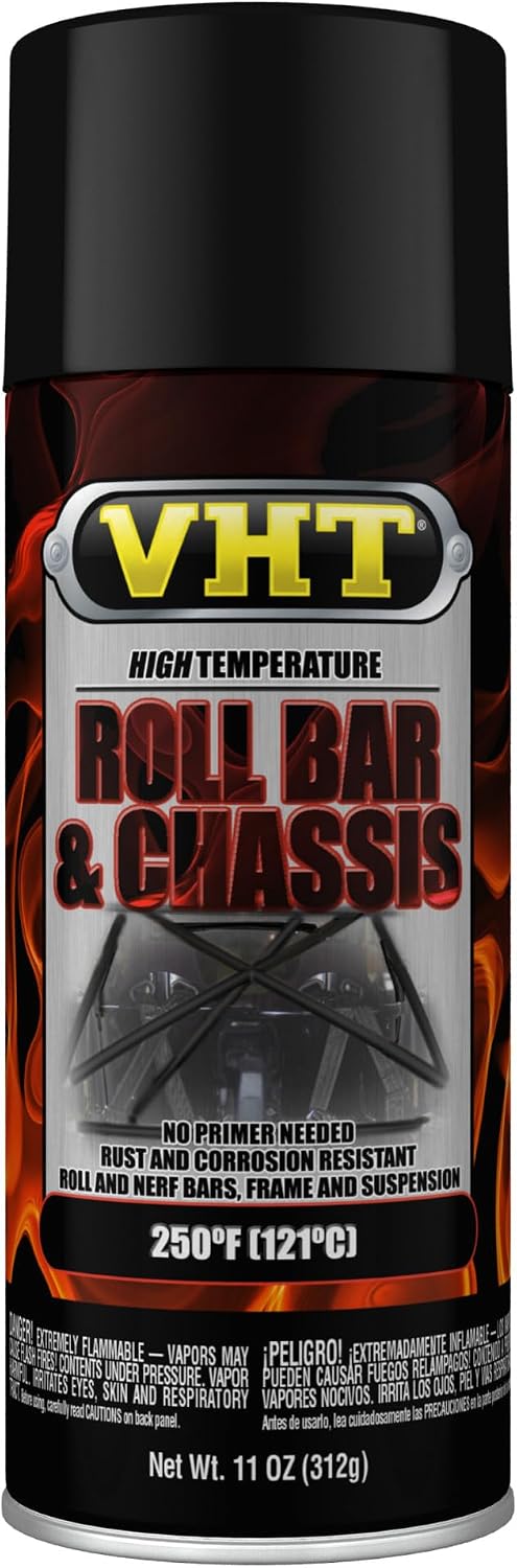 VHT SP671 Roll Bar and Chassis Paint – Satin Black Spray Paint – 11 oz Aerosol Can