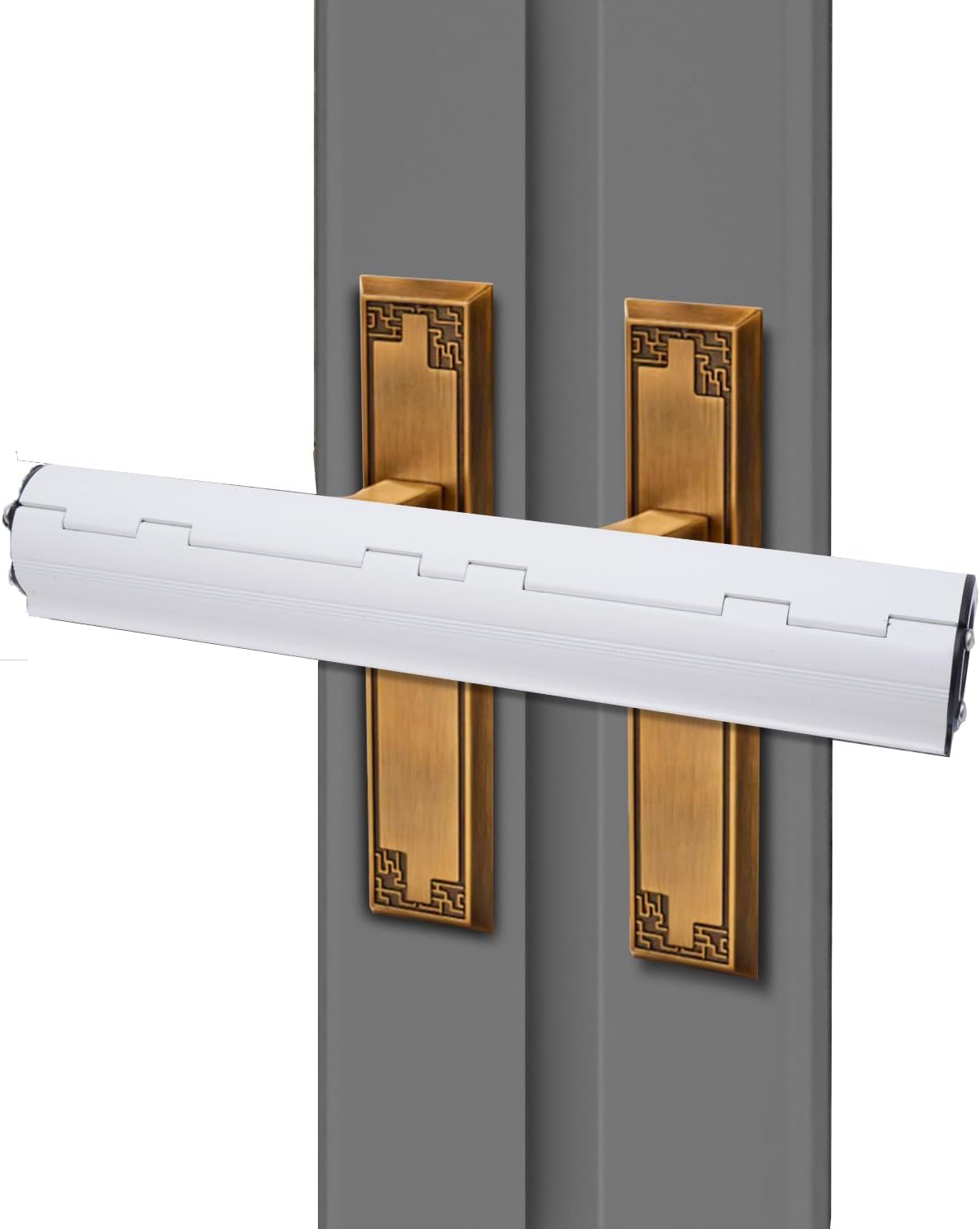 Patio Door Security Lock Fit for Double French Doors & Conservatory Doors, Reinforced Steel Handle Lock Bar for Horizontal Handles
