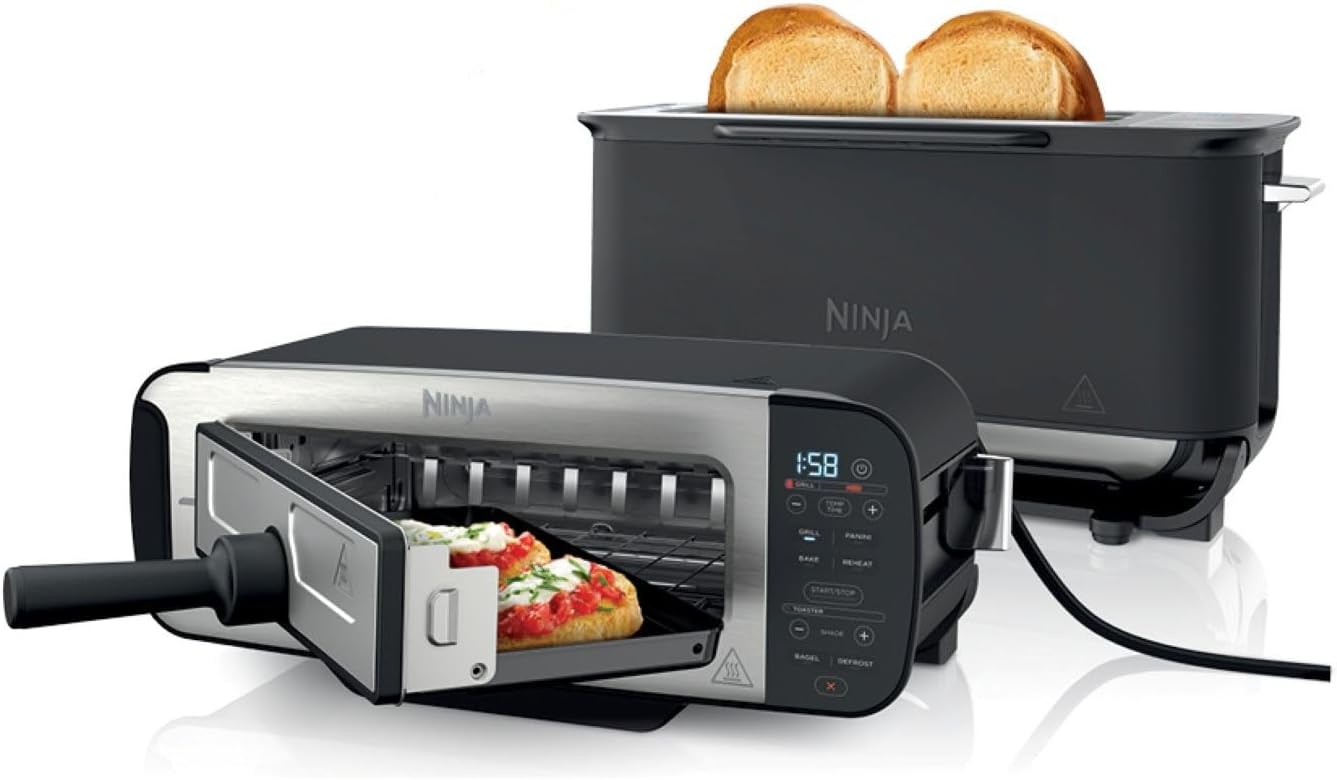 Ninja Foodi 3-in-1 Toaster, Grill & Panini Press, Black ST200UK, ST200UK