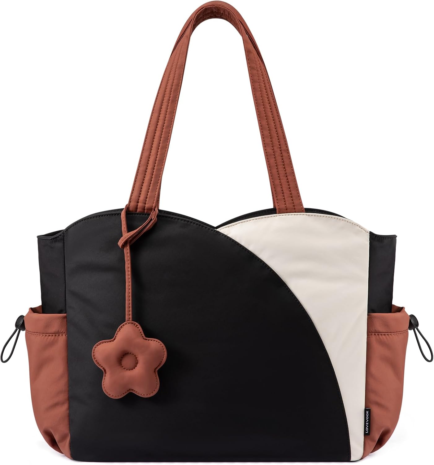 LOVEVOOK Tote Bag for Women, Puffer Work Bags with Zipper for Daily Travel College, Teacher Nurse Handbags with Laptop Sleeve
