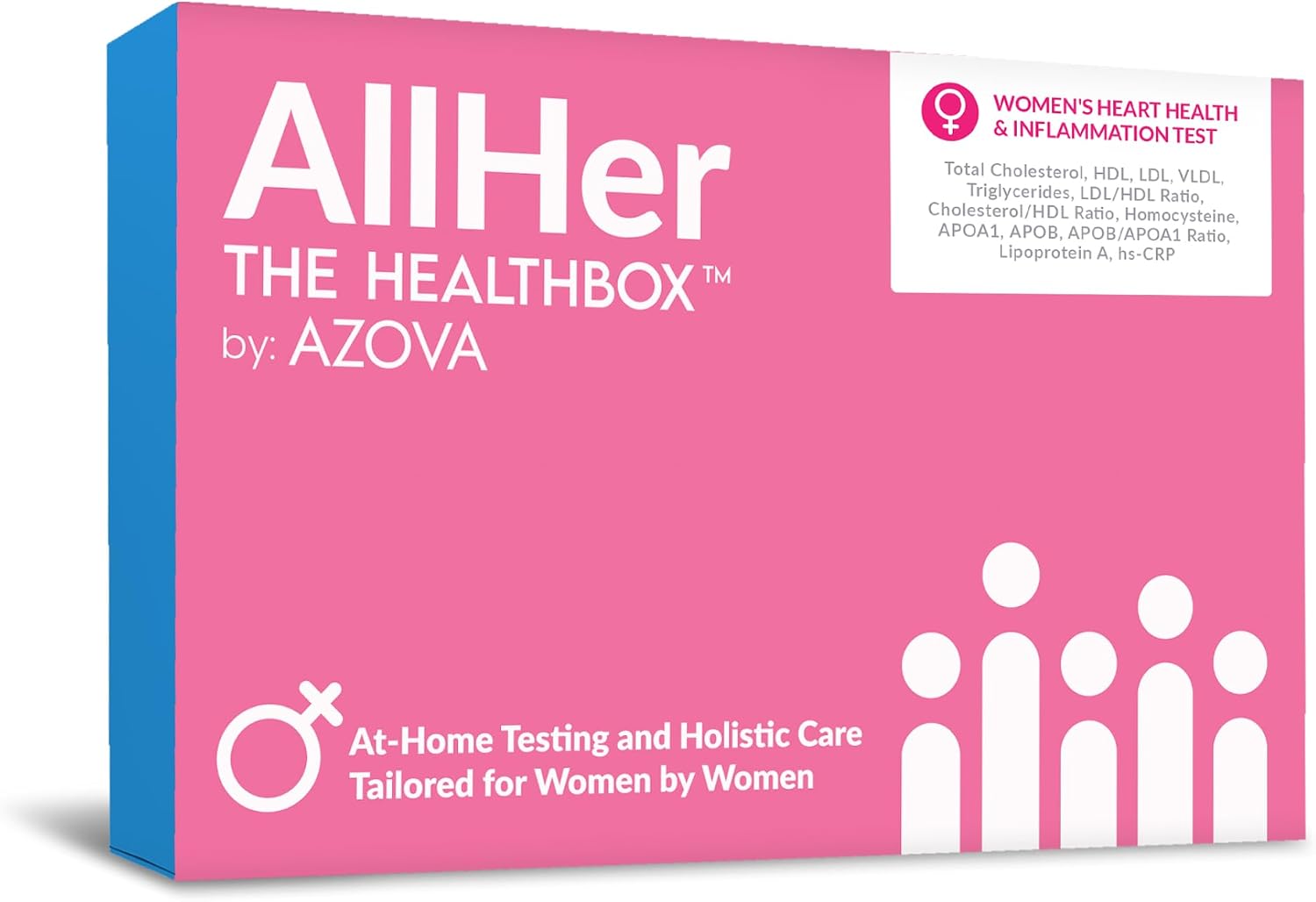 Women’s Heart Wellness Monitoring Kit with Lab Reviewed Cholesterol HDL LDL VLDL Triglyceride ApoA1 ApoB hsCRP and Lipoprotein(a) Sample Panel FSA HSA Eligible at Home Collection by AZOVA