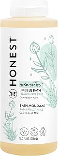 The Honest Company Foaming Bubble Bath | Gentle for Baby | Naturally Derived, Tear-free, Hypoallergenic | Fragrance Free Sensitive, 12 fl oz