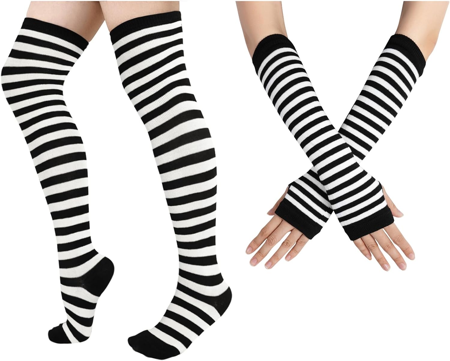 Junely Thigh High Socks for Women Over The Knee Stockings Extra Long Cosplay Costumes Accessories