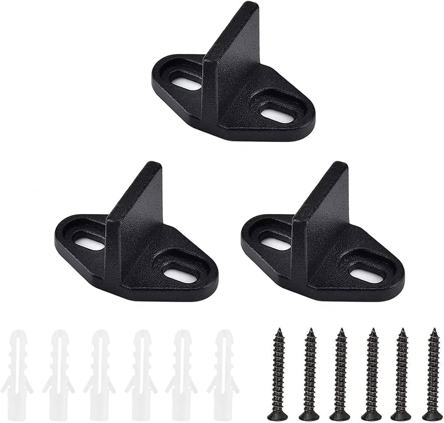 Sliding Door Floor Guide with Screws, Adjustable for Barn Door, Pack of 3