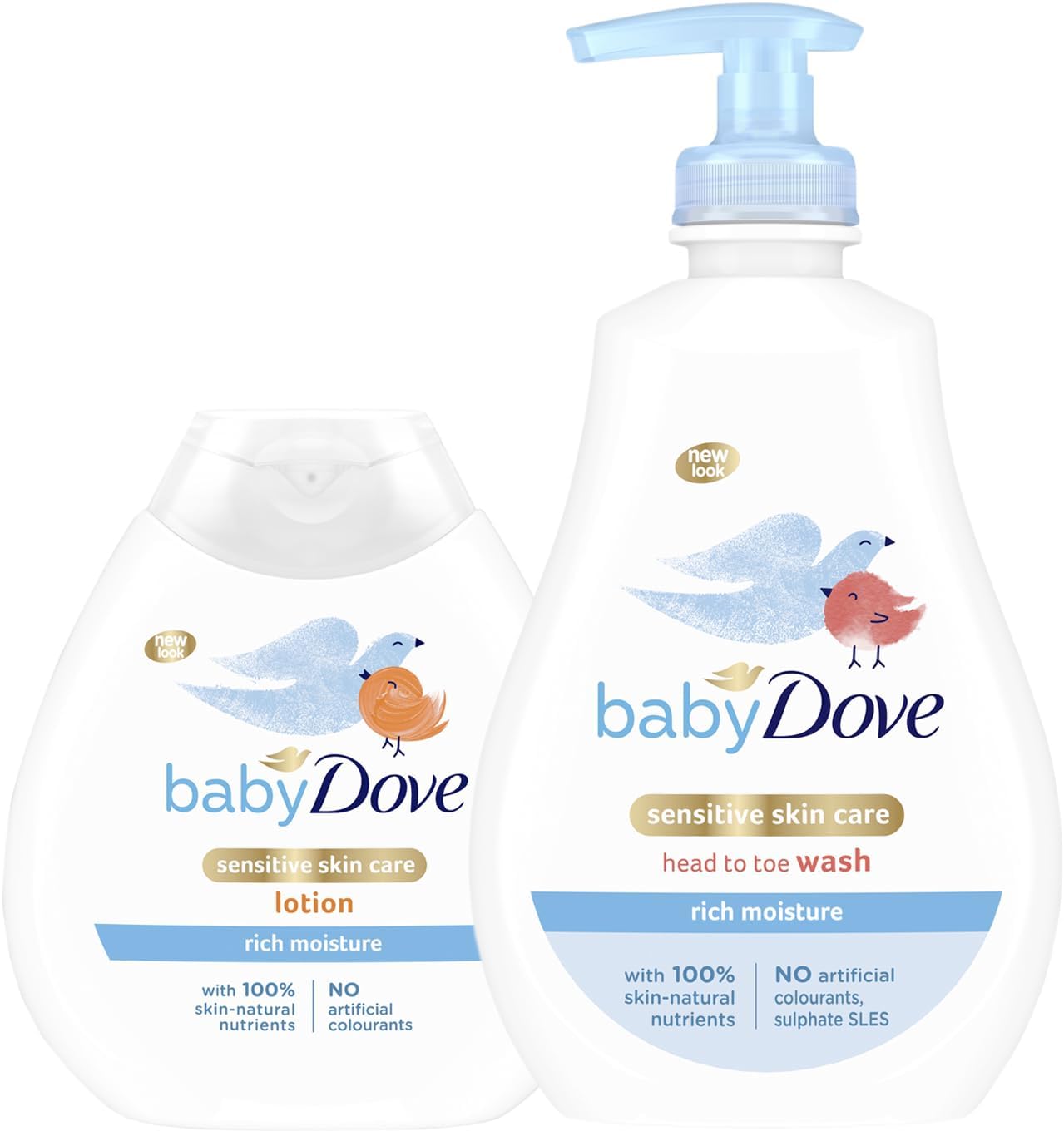 Baby Dove Head to Toe Wash & Body Lotion Combo Pack – Gentle Tear-Free Baby Wash (400ml) + Nourishing Lotion (200ml), for Soft, Moisturised Skin, Suitable for Newborns & Sensitive Skin