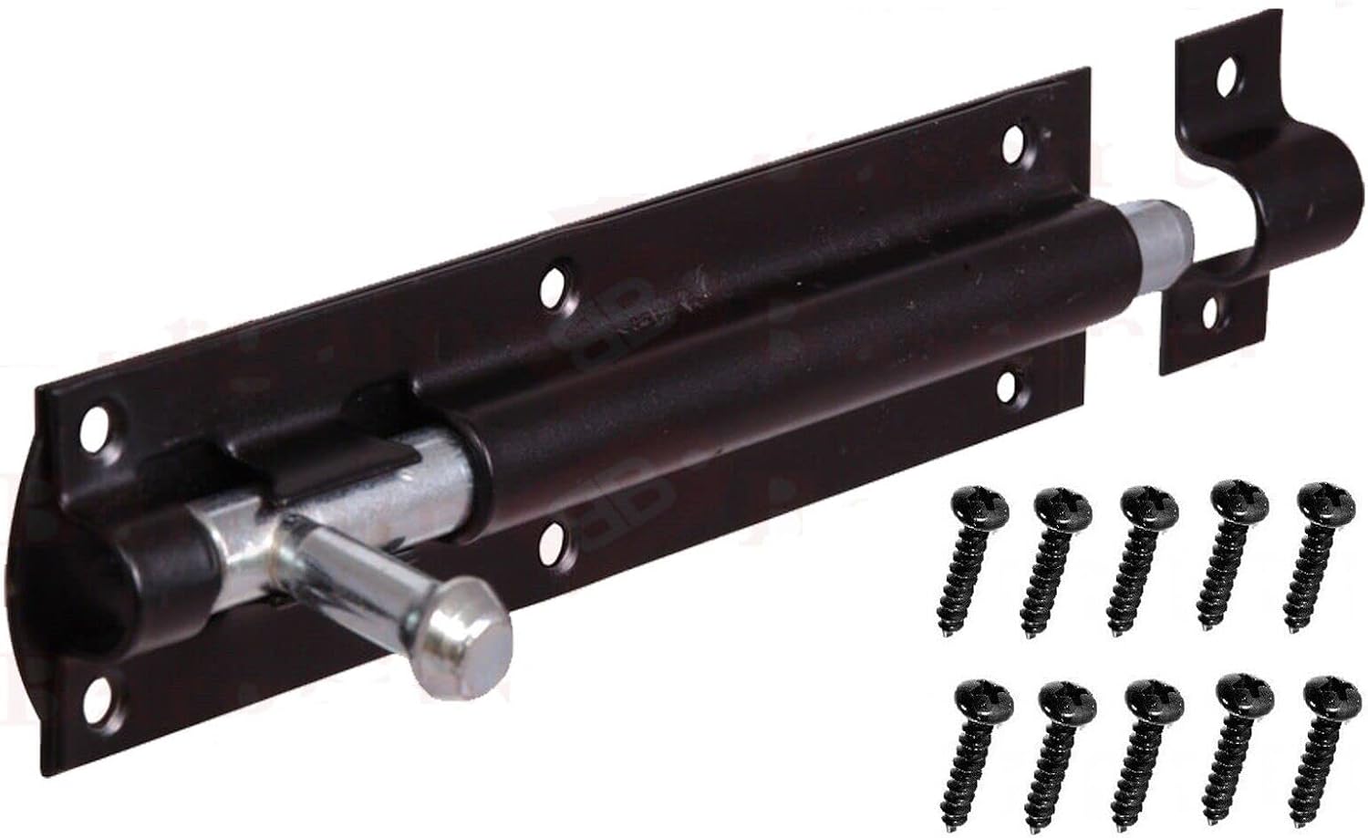 Orbitron 2-Pack 4" Black Tower Bolt Latches – Sliding Bolt Gate Locks for Garden, Shed, Fence, and Barn Doors – Weatherproof Carbon Steel Latch Catch with Screws