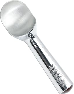 Zeroll Original Ice Cream Scoop with Unique Liquid Filled Heat Conductive Handle Simple One Piece Aluminum Design Easy Release Made in USA, 4-Ounce, Silver