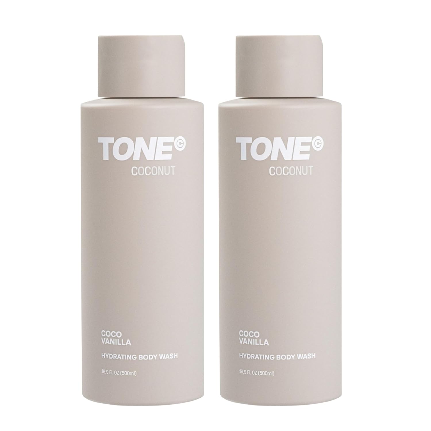 TONE Hydrating Body Wash, 17oz, Coconut, Coconut-derived Cleansers Leaves Skin Clean, Moisturized and Refreshed, Long-lasting Iconic Scent, Suitable for All Skin Types, Dermatologist-Tested (2 Pack)