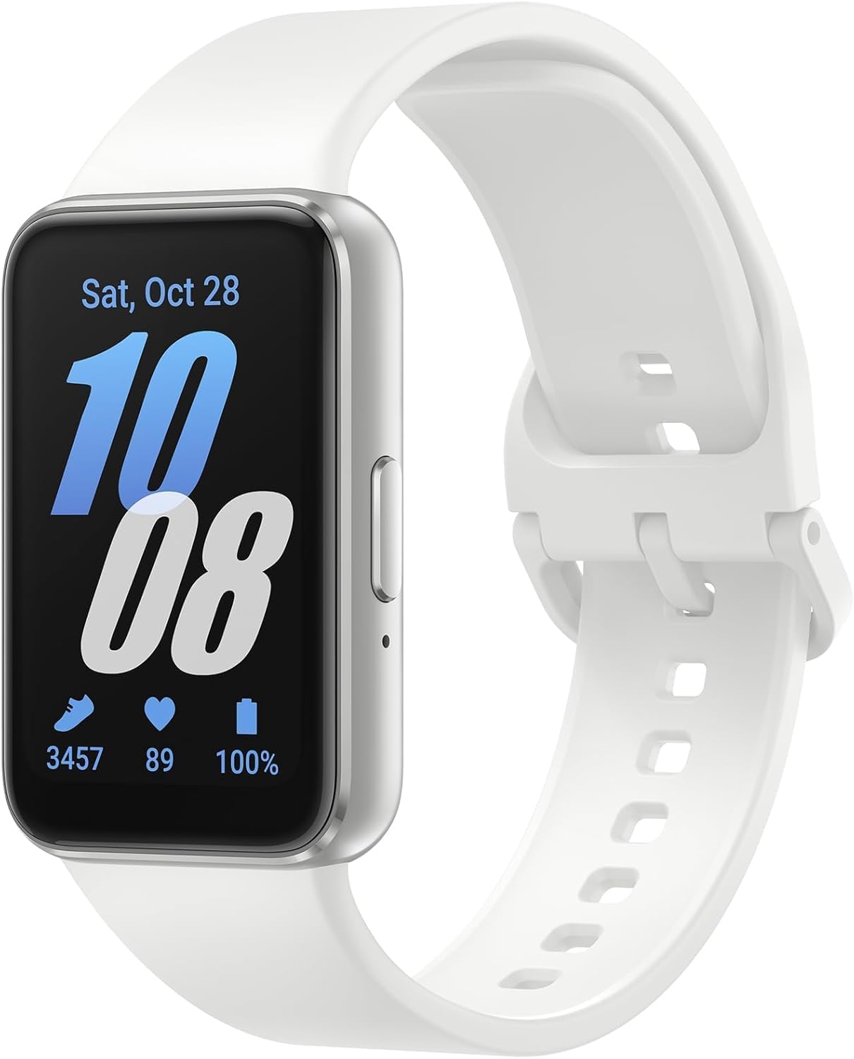 Samsung Galaxy Fit3 (Silver), 40mm AMOLED Display with Aluminium Body, Comprehensive Fitness and Health Tracking, Upto 13-Day Battery with Fast Charging, 5ATM & IP68 Rating