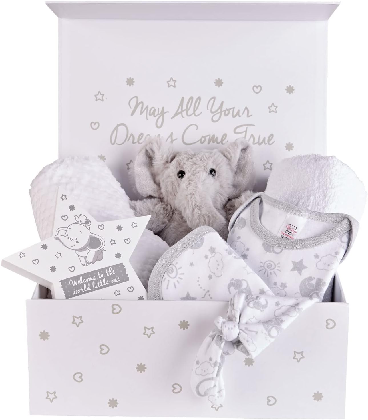Baby Box Shop Baby Gift Set Unisex - 7 Baby Essentials for Newborn Baby Gifts in This Gender Neutral Baby Gifts Set - New Baby Hamper for Baby Shower Gifts, Baby Reveal Gifts, Gender Reveal Gifts Set