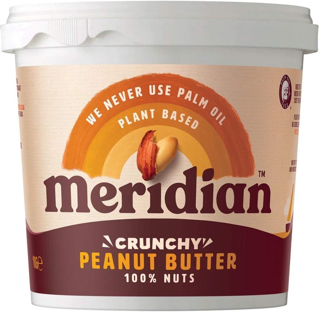 Meridian Crunchy Peanut Butter No Salt 1000g (Pack of 2)