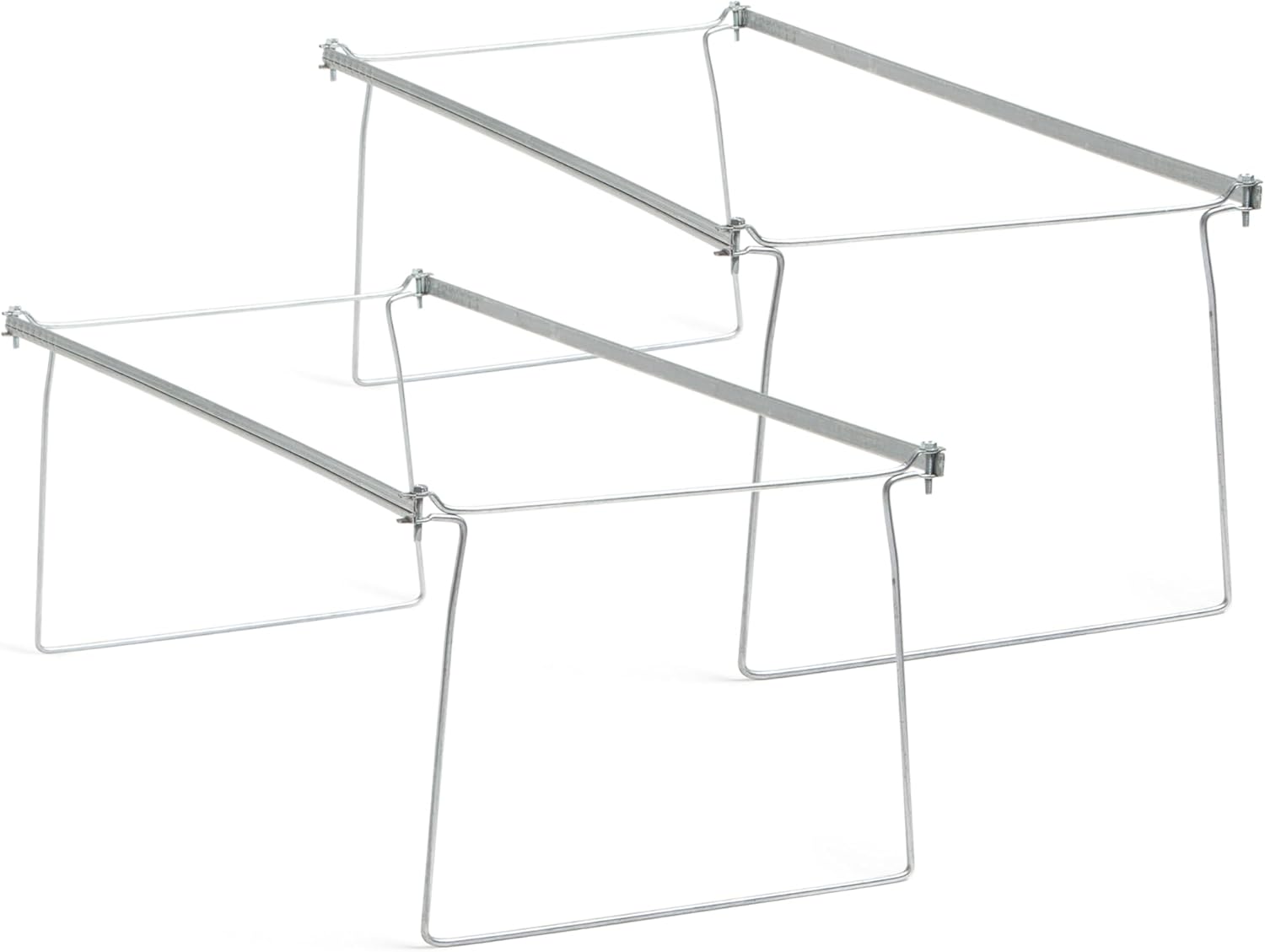 Smead Heavy Duty Steel Hanging File Folder Frame, Letter Size, Gray, Adjustable Length 23" to 27", 2 per Pack (64872)