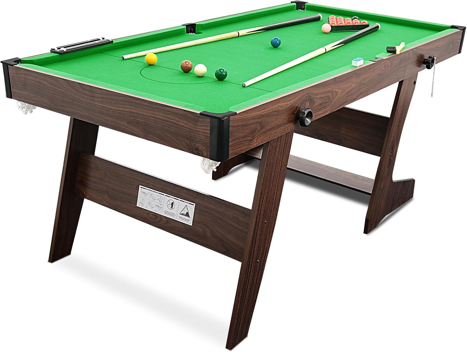 HLC Folding Snooker Table Pool Table Set Steady Space Saving Billiards Table with All accessories, Great for Kids and Adults