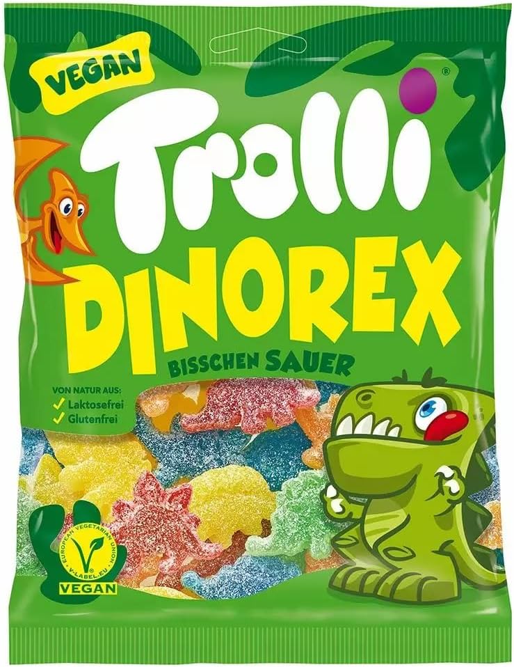 Trolli Dinorex Dinosaurs Vegan Sour Sweets 150g (Pack of 3)