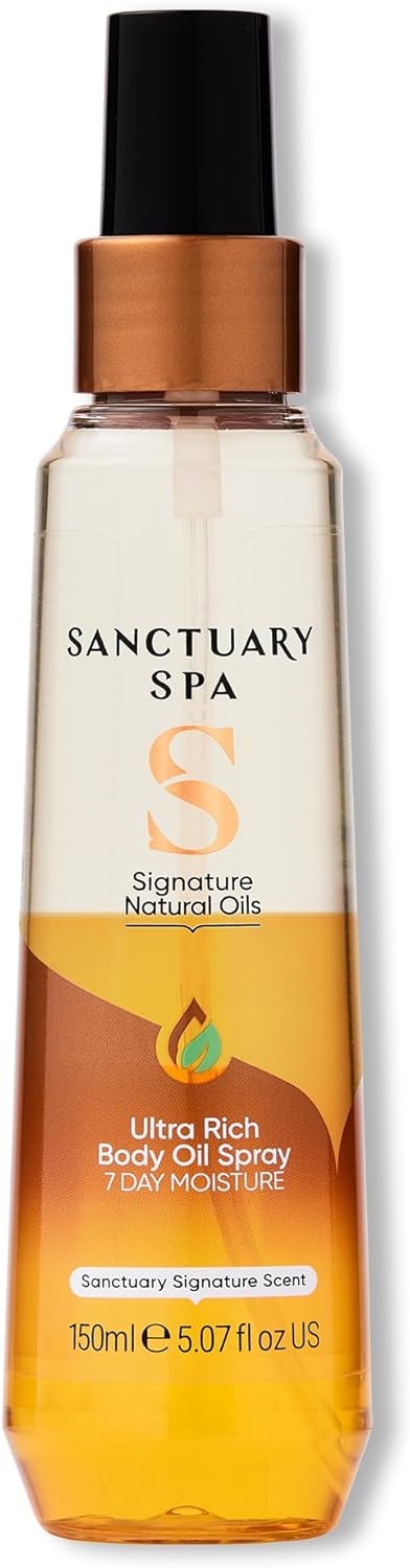 Sanctuary Spa Body Oil Spray, No Mineral Oil, Cruelty Free and Vegan Body Spray Moisturiser, 150 ml
