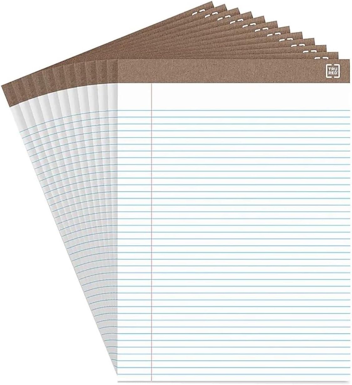 Staples TRU RED Notepads, 8.5 x 11.75 Inch, Narrow Ruled Legal Pads, Writing Pad for Home, Office, School, 12-Pack, White