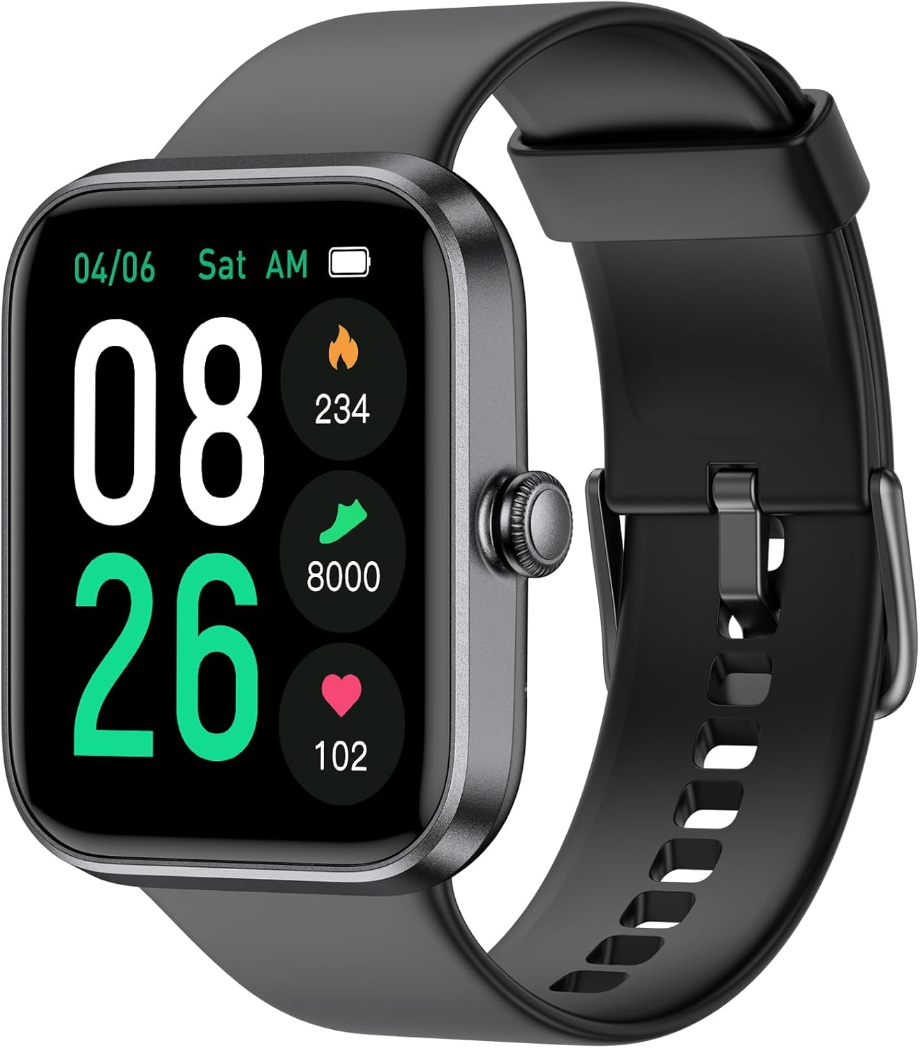 EURANS Smart Watch 45mm, AMOLED Fitness Watch with Heart Rate/Sleep Monitor Steps Calories Counter, IP68 Waterproof Activity Tracker Compatible with Android iOS
