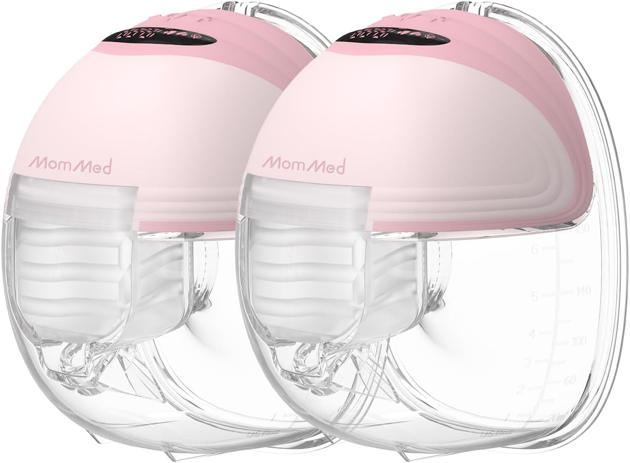 MomMed Wearable Breast Pump (Model S21) – Double Electric Hands-Free Breast Pump, Leak-Proof Design, 3 Modes (Stimulation, Expression, Auto) & 12 Vacuum Levels, Portable and Quiet