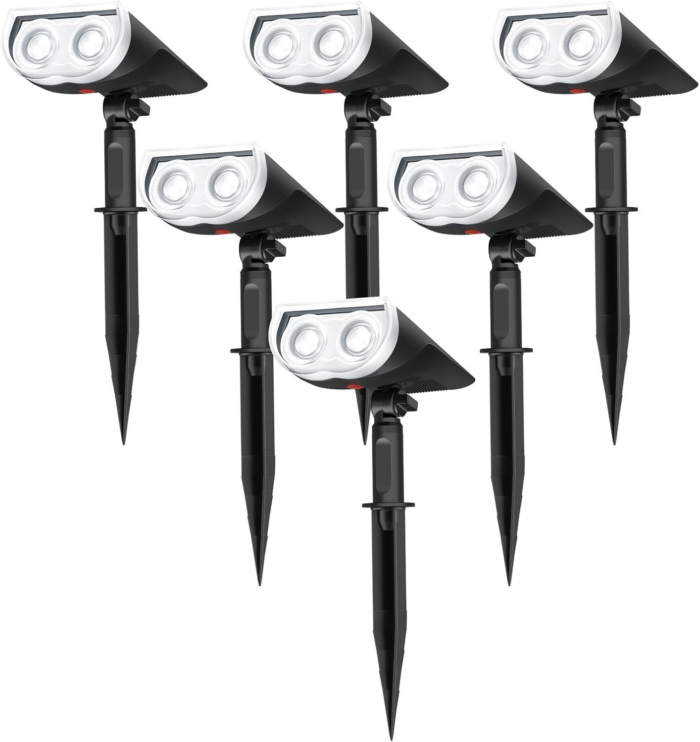 Linkind StarRayS Solar Spot Lights Outdoor, Solar Lights Outdoor Waterproof for Halloween Decorations, 350LM Cool White Solar Halloween Lights for Garden Yard Landscape Walkway, 6 Pack