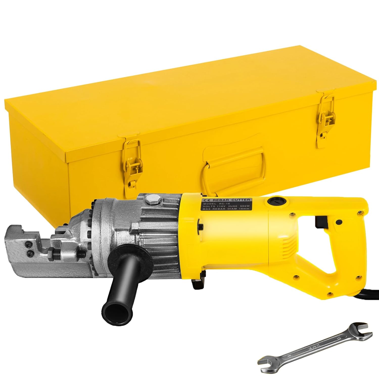 Happybuy Electric Hydraulic Rebar Cutter 900W RC-16 110V - Portable, Cuts #5 4-16mm Rebar in 3 Seconds, with Stainless Steel Carry Case