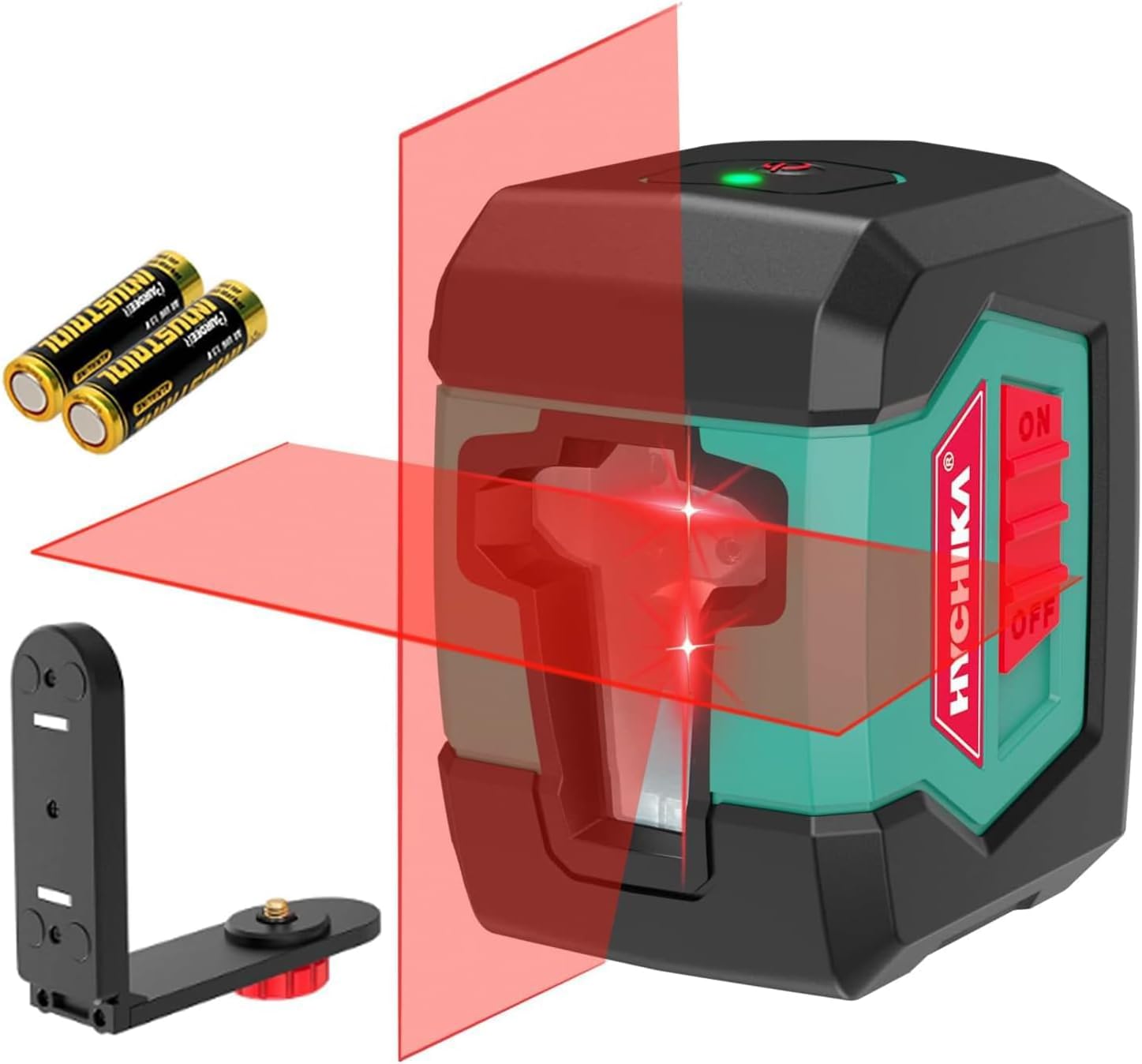 Laser Level, HYCHIKA 50 Feet Cross Line Laser with Dual Modules, Self Leveling Laser Level, Switchable Self-Leveling Vertical and Horizontal Line Construction Picture Hanging, Battery Included