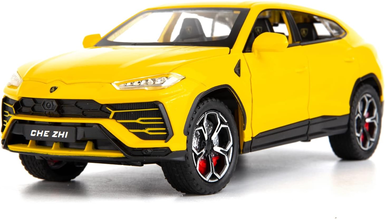 BDTCTK Compatible for 1:24 Lambo Urus Car Model, Diecast Pull Back Car Toy car, Doors Open, Light and Sound, Boys Toys Kids Adults Gifts Yellow