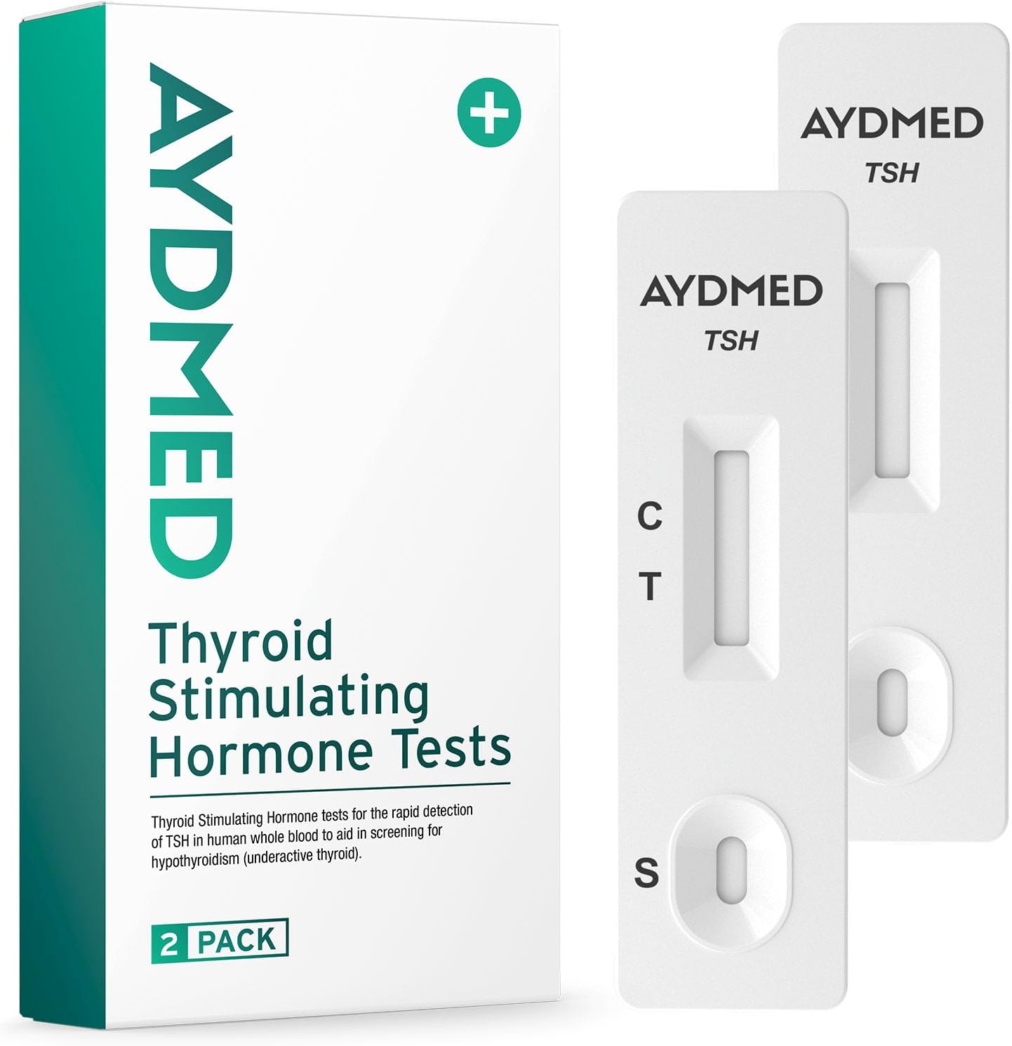 2 x AYDMED Thyroid Stimulating Hormone Tests | Thyroid Testing Kit For Home Self-Test Blood Screening Of Hypothyroidism | Underactive Thyroid Test | Results In 10 Minutes | 98% Accuracy | CE Certified