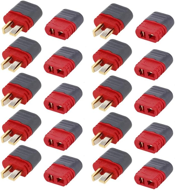 Hanzete 10 Pairs Original AMASS Deans T Plug Connector Male Female Set for RC Car FPV Racing Quadcopter Multirotor Airplane