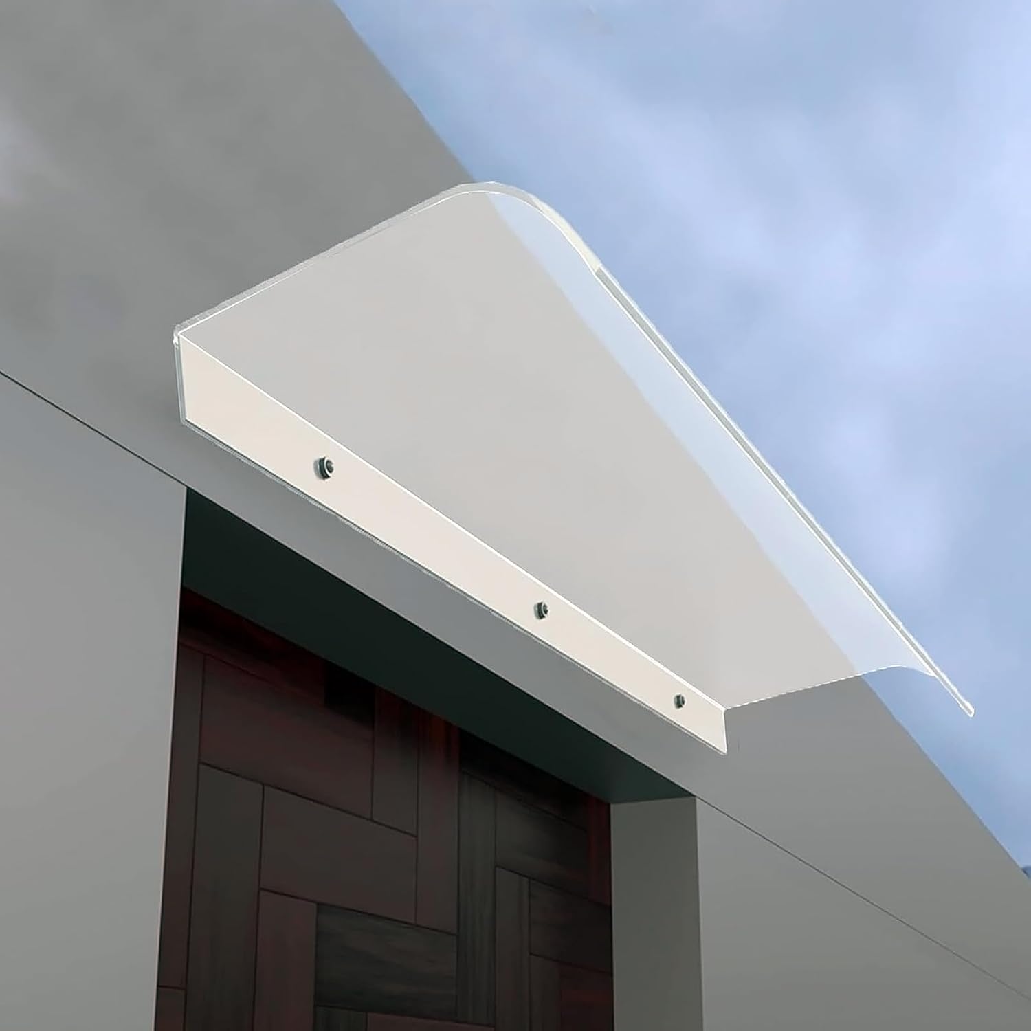 Window Awning Door Canopy,Porch Awning Shelter,UV Resistant Roofing Canopies,Curved Window Rain Shelter Cover,Transparent Polycarbonate Cover,Rain Canopy for Outdoor (40x70cm/16"x28",Facade)