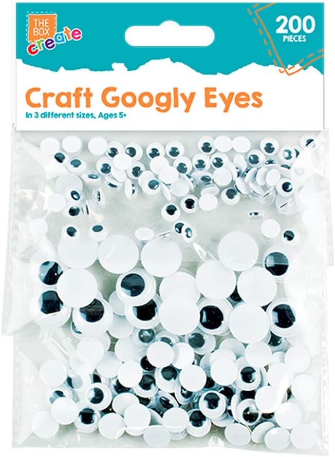 The Box 200pcs Googly Wobbly Wiggly Stick On Eyes Children Kid Craft Arts, White