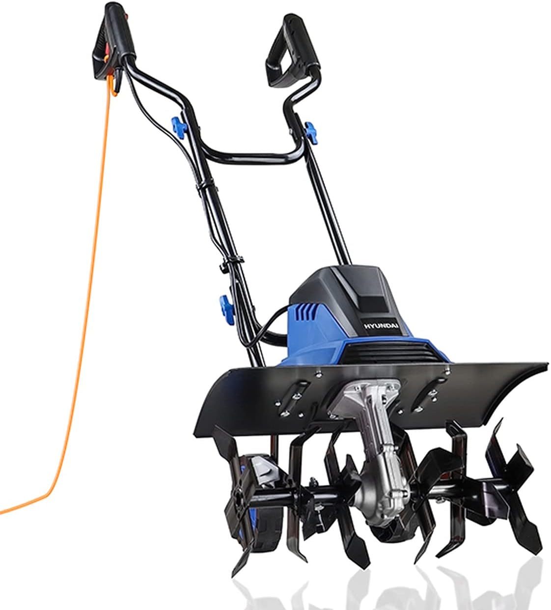 Hyundai 1500w Electric Garden Tiller, Cultivator, Rotovator And Rototiller With 6 Angled Teeth, 450mm Working Width, 220mm Depth, 10m Power Cable, 3 Year Warranty