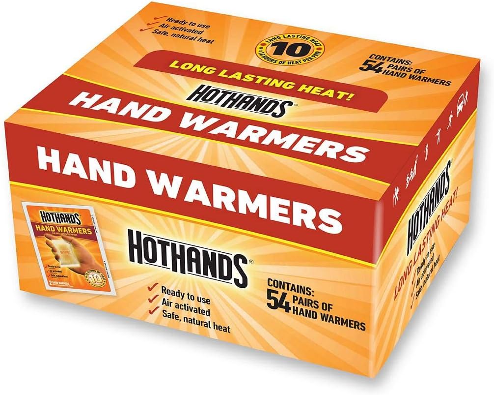 HotHands 54-Count Hand Warmers, Long Lasting, Safe, Natural, Odorless, Air Activated