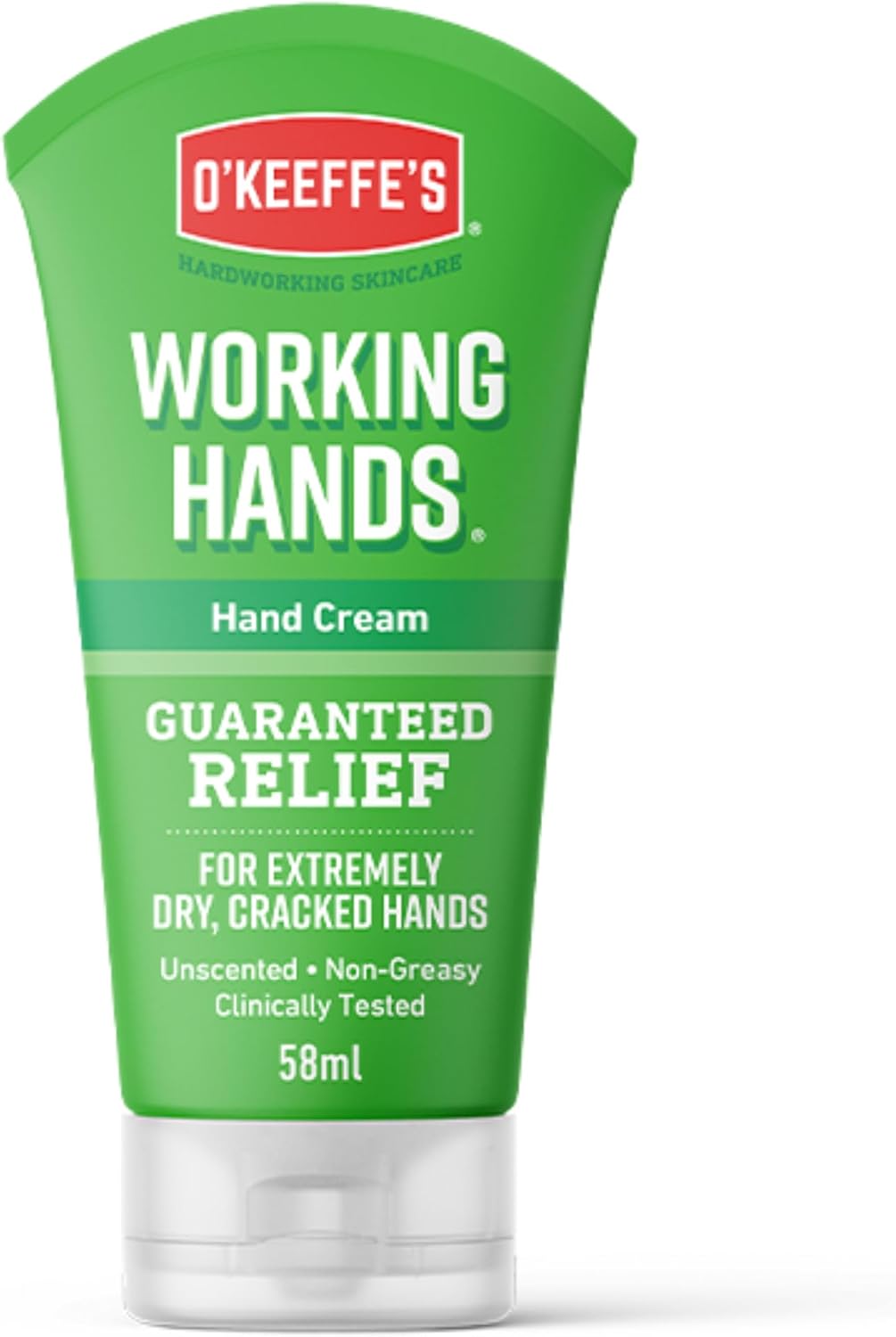 O'Keeffe's Working Hands, 58ml Tube - Hand Cream for Extremely Dry, Cracked Hands | Instantly Boosts Moisture Levels, Creates a Protective Layer & Prevents Moisture Loss