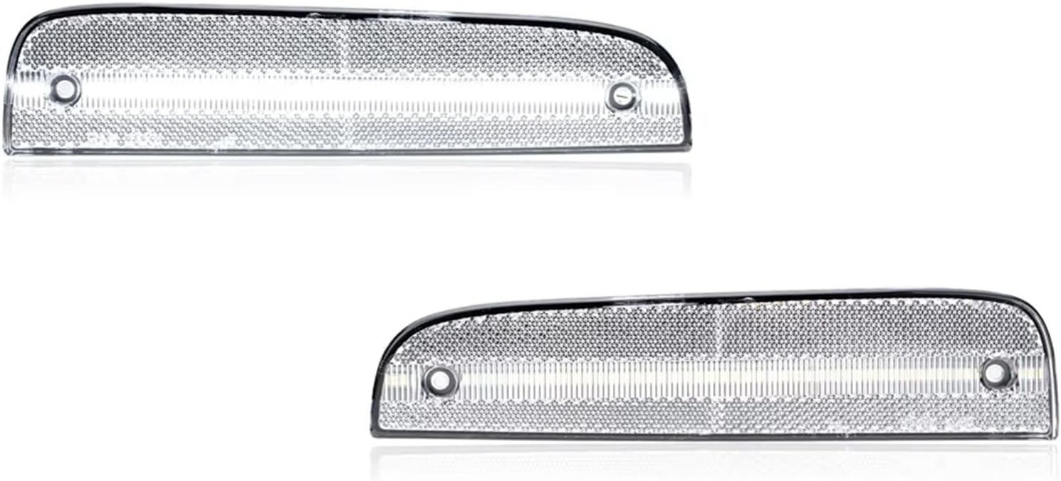 Car Indicator For Jeep For Cherokee XJ 1997-2001 97-01 XJ Signal Light For Combo Smoked Bumper LED Parking For Turn Signal+Corner Fender Side Marker Lamps Car Indicator Light(Clear White Corner)