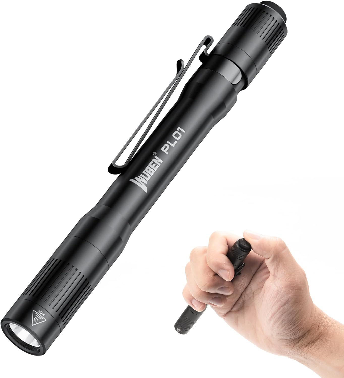 WUBEN PL01 Pen Light, 650 Lumens Pocket EDC Flashlight Rechargeable, Bright LED Pen Flashlight, IP68 Handheld Flash Lights, Compatible 2 AAA Battery for Home, Outdoor, Emergencies, Inspection
