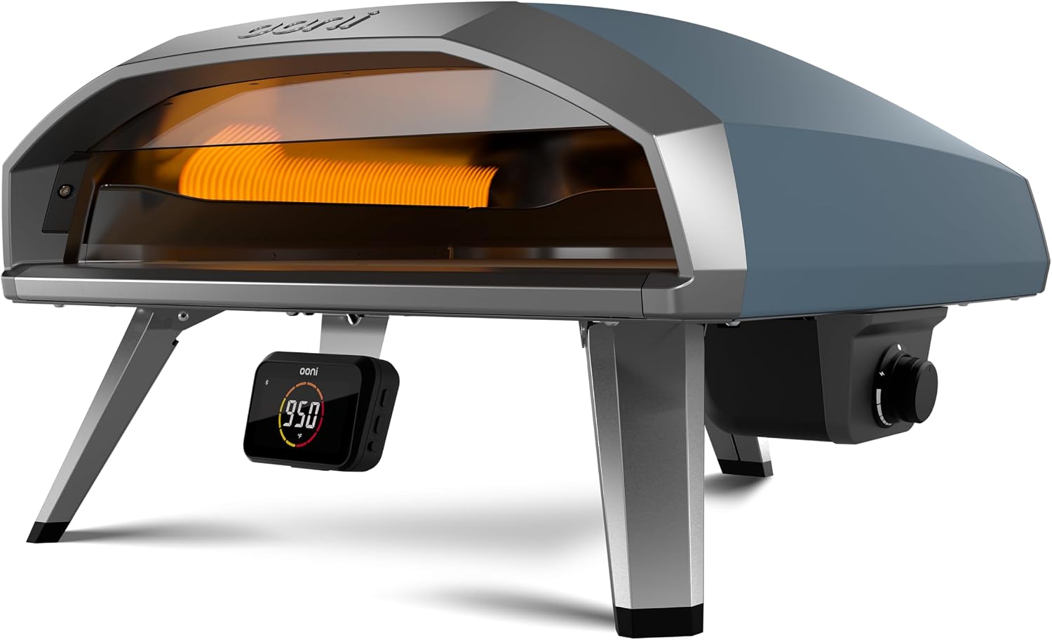 Ooni Koda 2 Pro Propane Gas Pizza Oven – 18" Gas Powered Outdoor Oven with 28 mBar Regulator and Gas Hose, Gas powered Portable Pizza Oven - Slate Blue