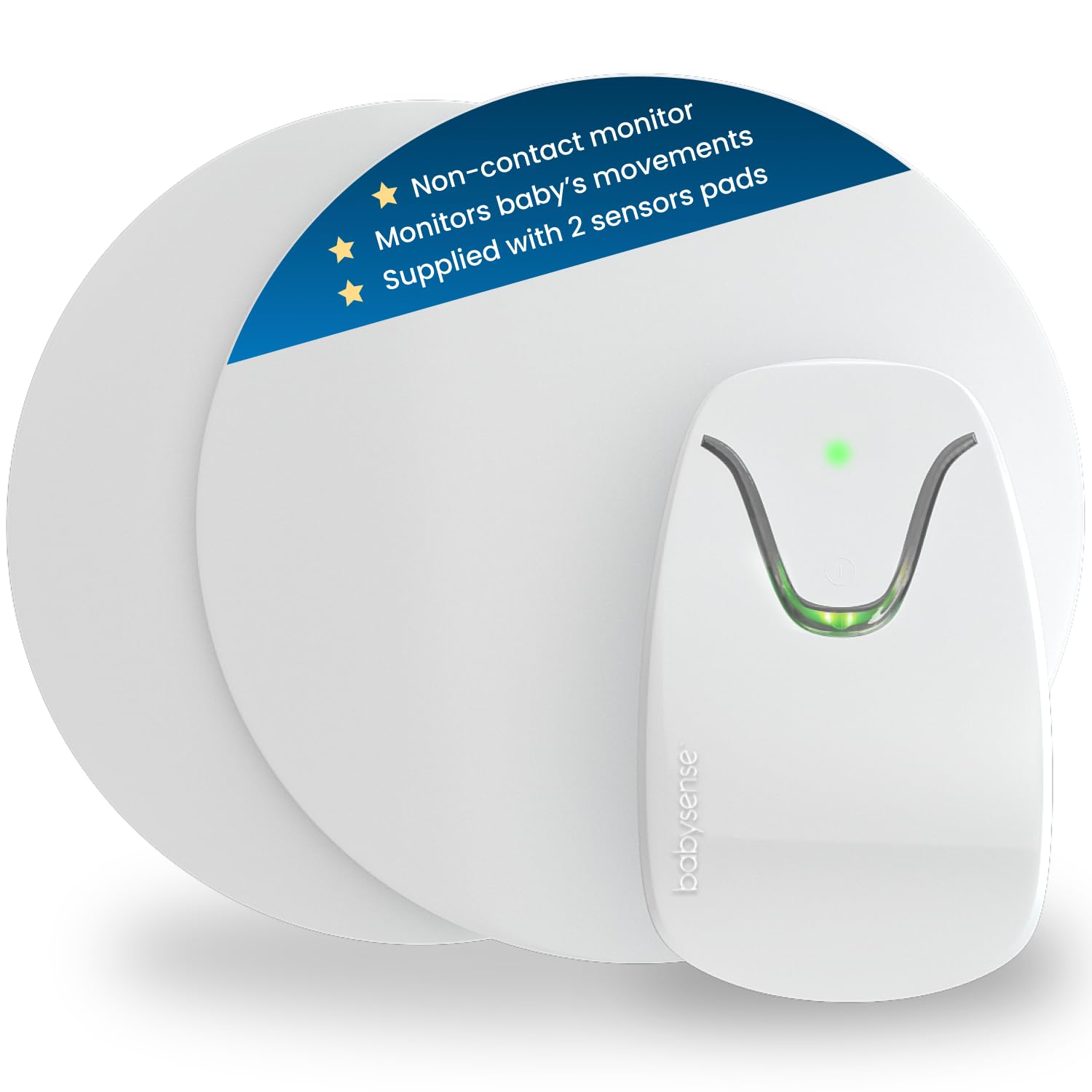 Babysense 7 Baby Sleep Movement Monitor for Newborn and Infants, No WiFi, Non Wearable, Non Contact Monitor with 2 Under-Mattress Sensors for Full Crib Coverage