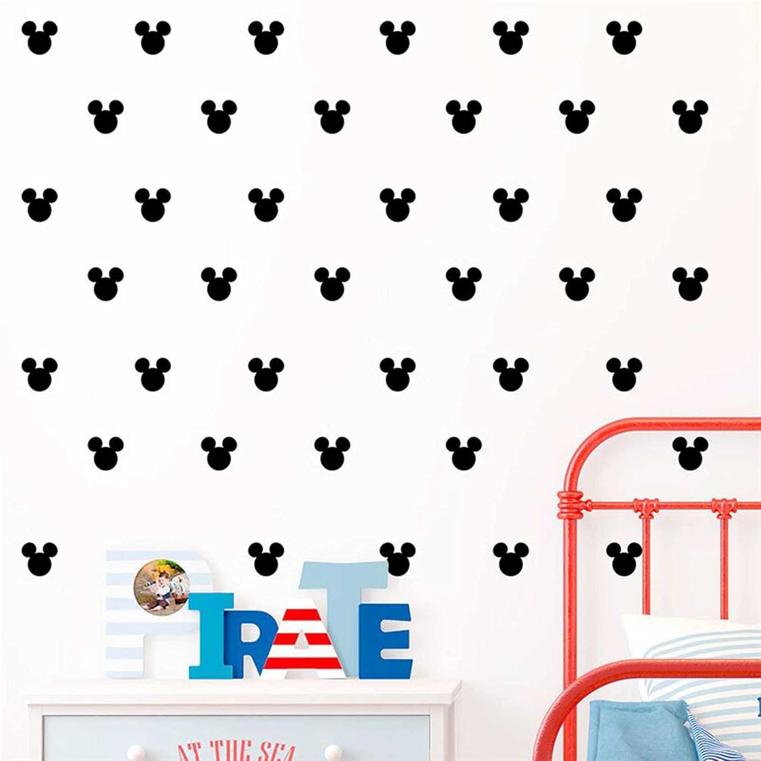 24 Pcs Mickey Minnie Wall Stickers for Kids Rooms, Nursery, Baby Bedroom Home Decor - Cartoon Wall Decals, Vinyl Art, DIY Mural Wallpaper