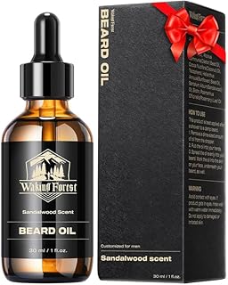 Waking Forest Beard Oil - Beard Growth Oil Thicker Beard Sandalwood with Vitamin E, Rosemary, Castor Beard Oil for Men Growth, Softens & Strengthens Beard Serum(1oz)