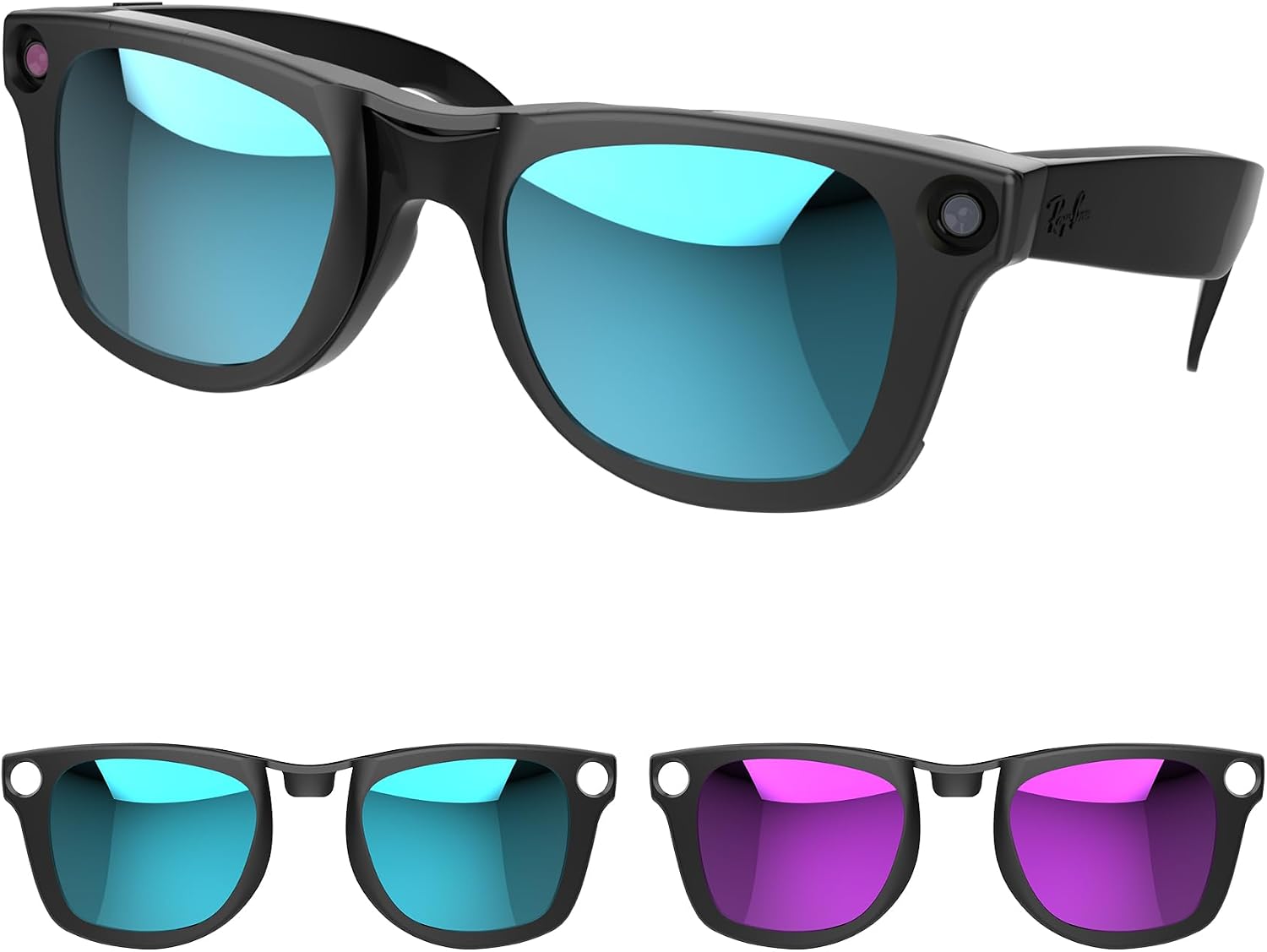 RCstyle Compatible With Ray-Ban Meta Wayfarer(Standard) Smart Glasses Color Changing Clip Set for Man and Woman 50-22 Size M