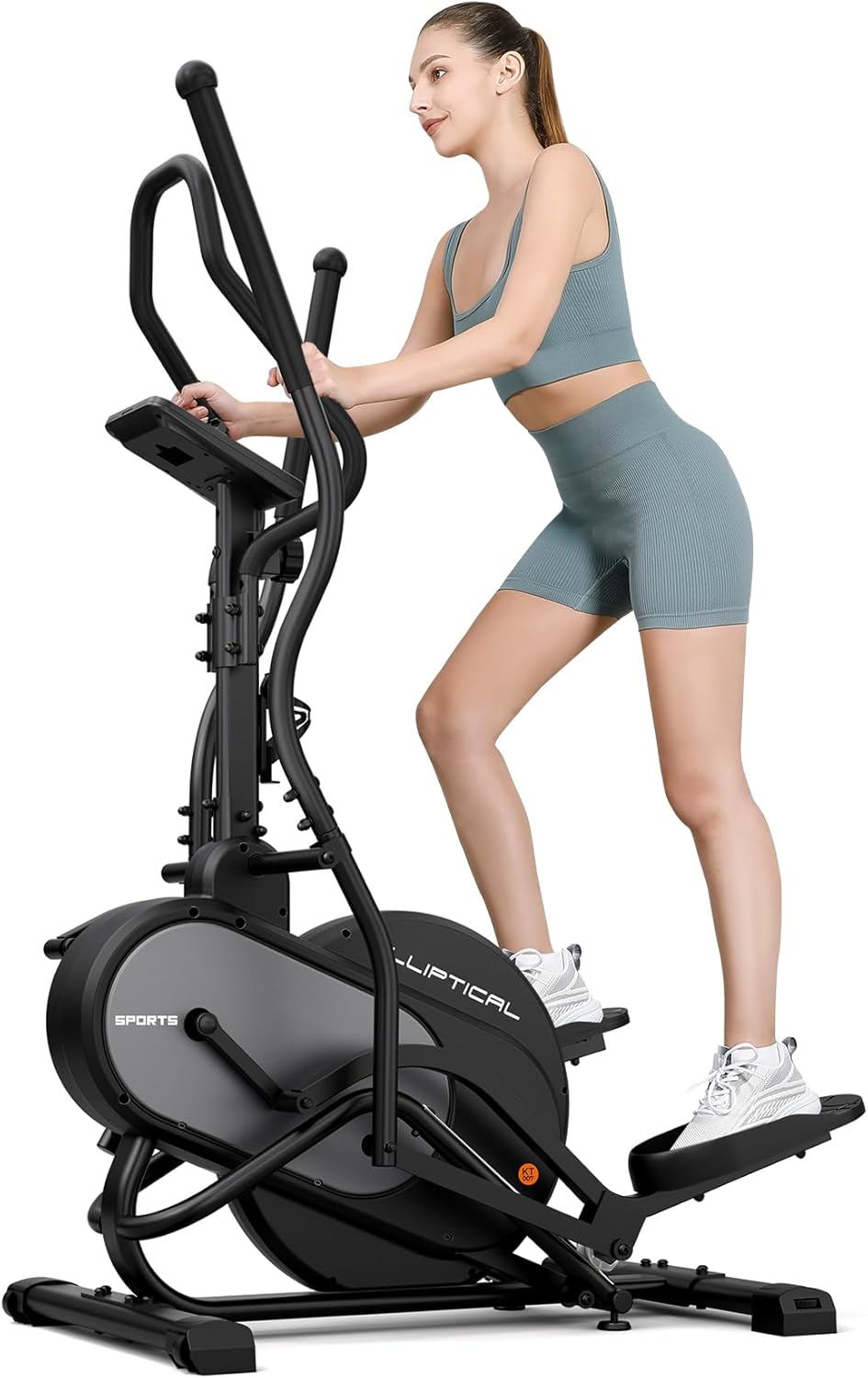 THERUN Elliptical Cross Trainer, 3-in-1 Cardio Climber Elliptical Machine for Home, 16-Level Adjustable Silent Magnetic Resistance & 8kg Flywheel, LCD Display with Full Data & Pulse Tracking