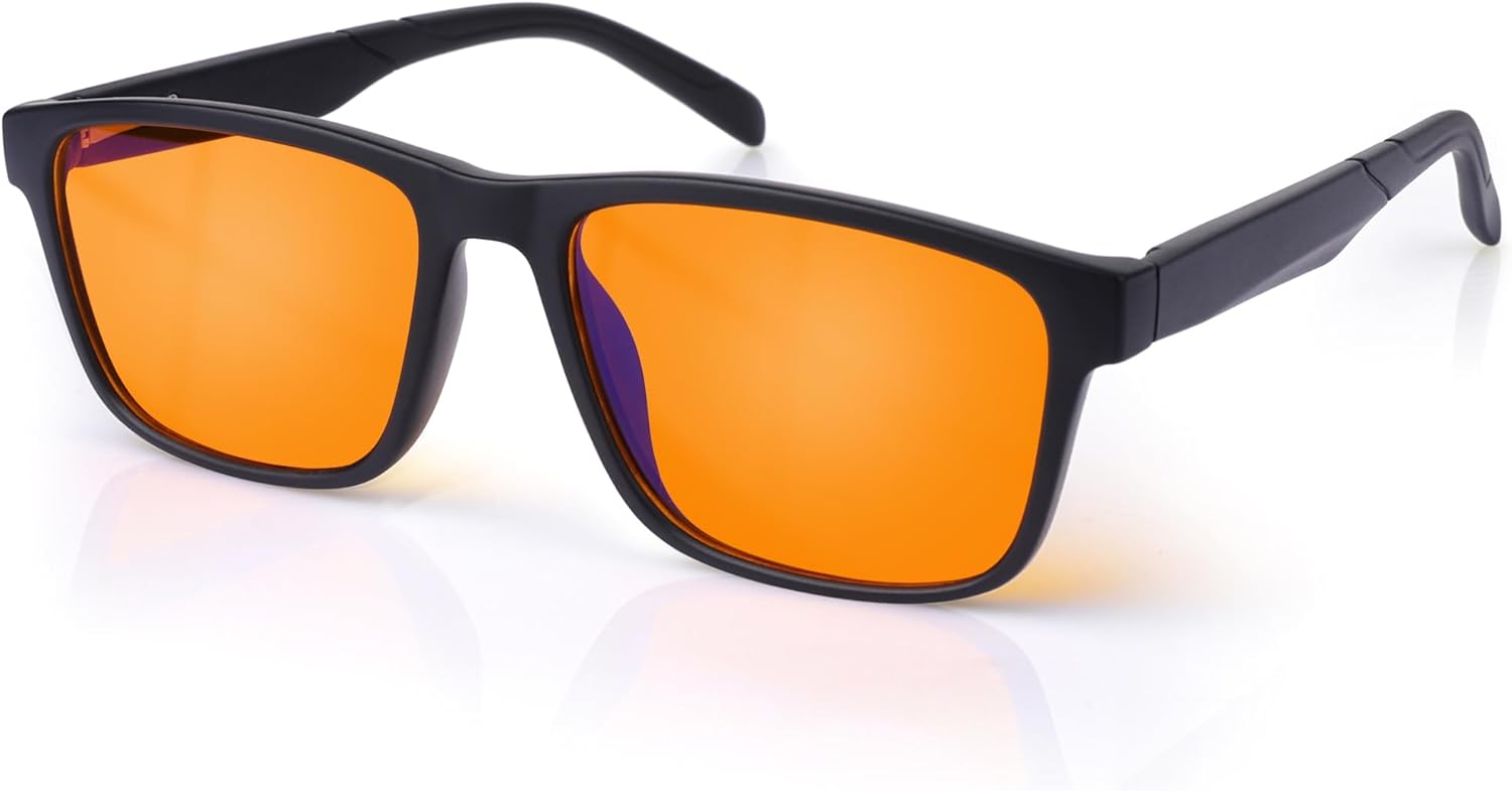 MOSSLIAN Blue Light Blocking Glasses-Gaming Glasses-Blue Blocking Glasses Men Womens-Migraine Glasses-Anti Glare Gamer Glasses For Computer Screen,TVs, Mobile Phones-Amber