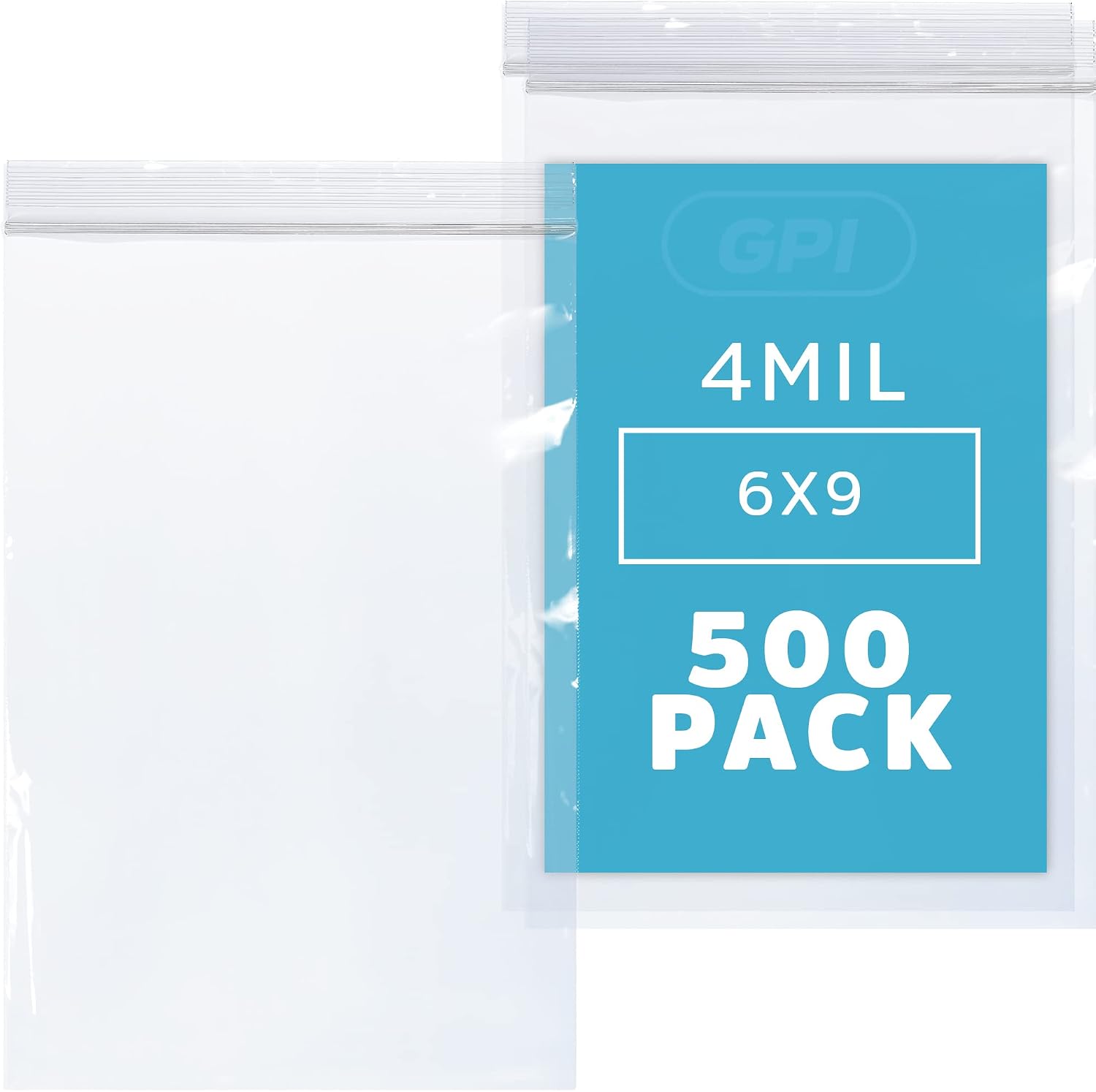 6"x9" Heavy-Duty Zip Bags, 100 Count, 4 Mil Thick, Zip Top Lock