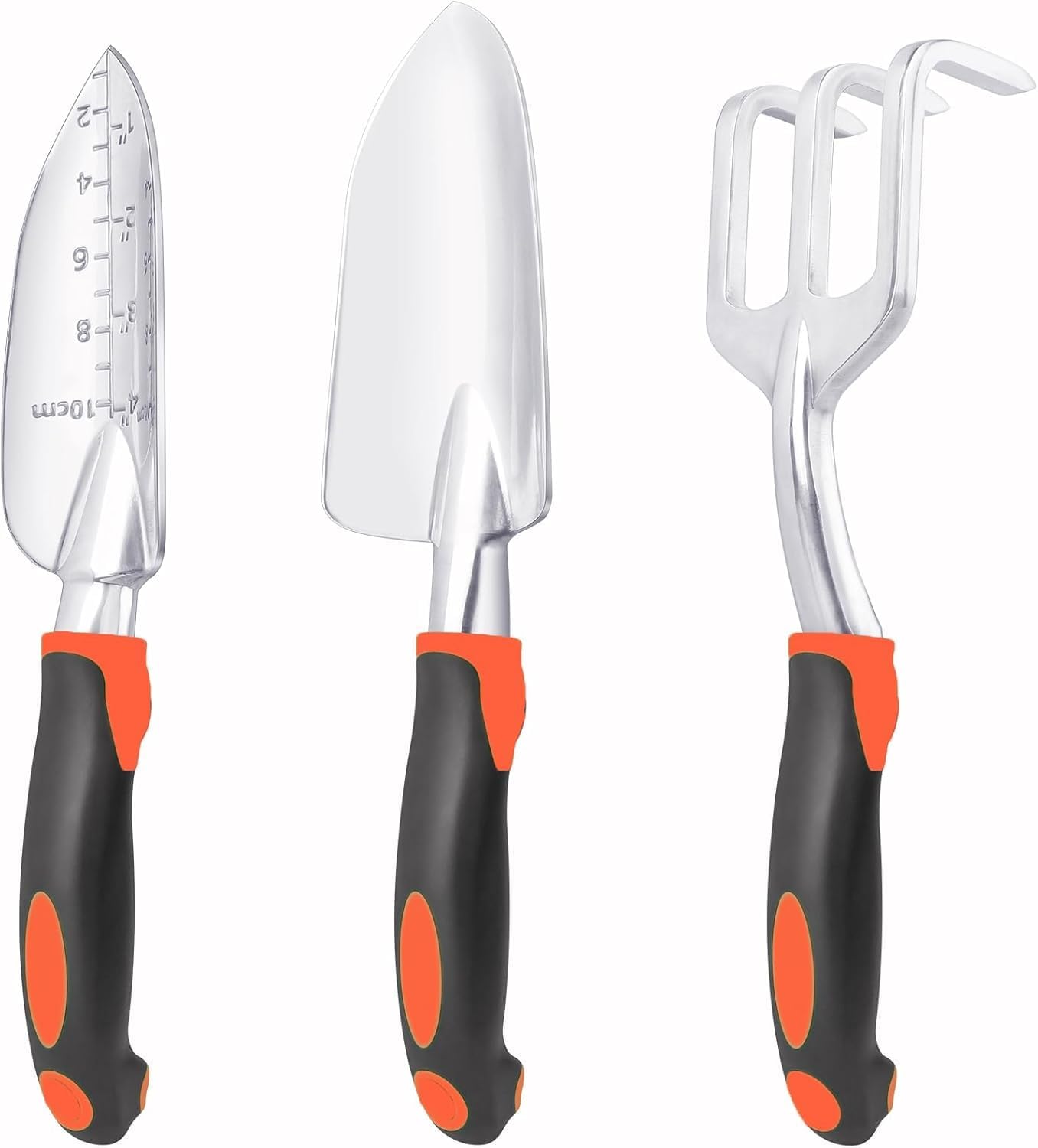 Garden Tools Set, 3 Pcs Gardening Tools Set with Trowel, Shovel & Hand Rake, Aluminium Garden Hand Tools Kit Lawn Planting, Gardening Sets for Women Gardener